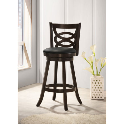 Blevice Wood Swivel Bar Stool Cappuccino