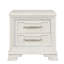 Table de chevet de style traditionnel avec ports USB, décorations ornées et tiroirs en queue d'aronde pour un décor de chambre à coucher élégant