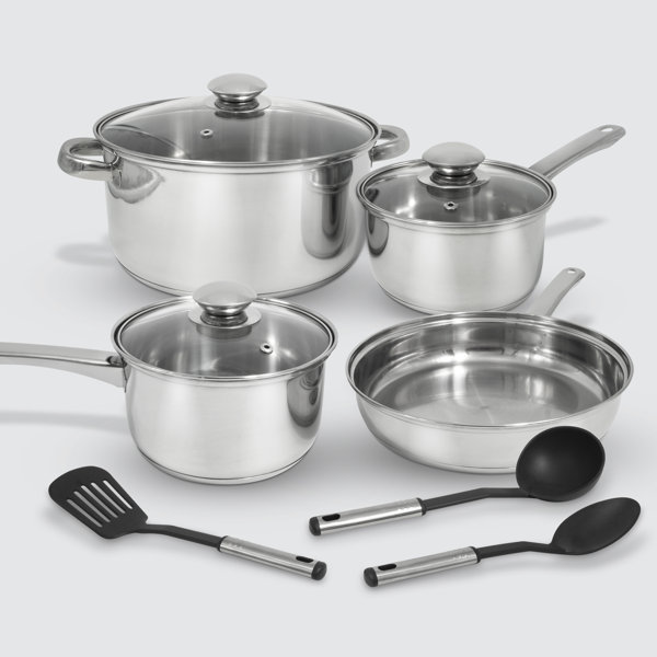 Cook Pro 10 - Piece Stainless Steel Cookware Set & Reviews | Wayfair