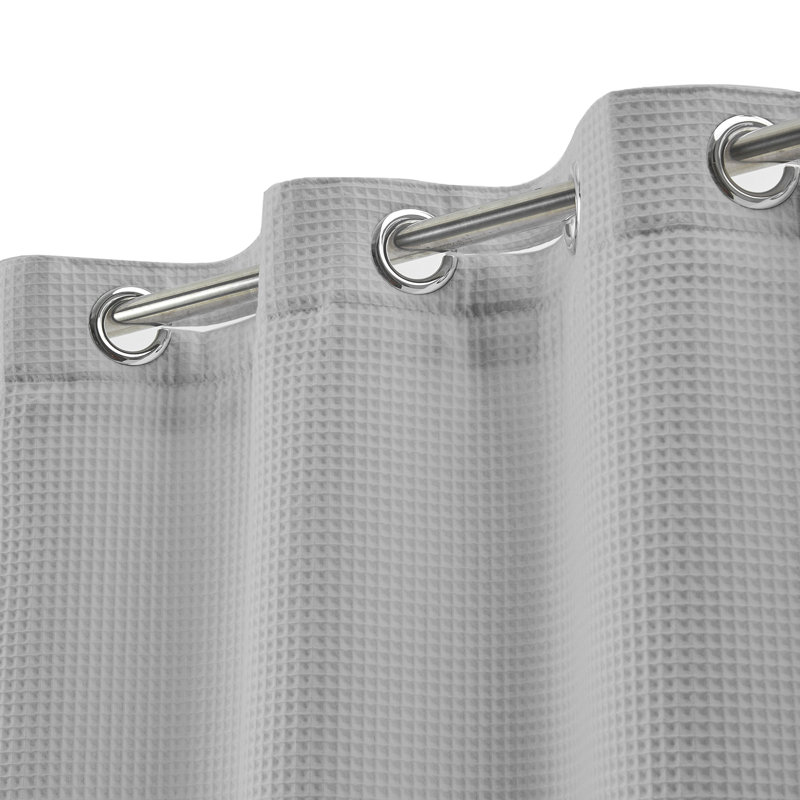 Rideau de douche gaufré Duppstadt, H 74 po x l 71 po, gris