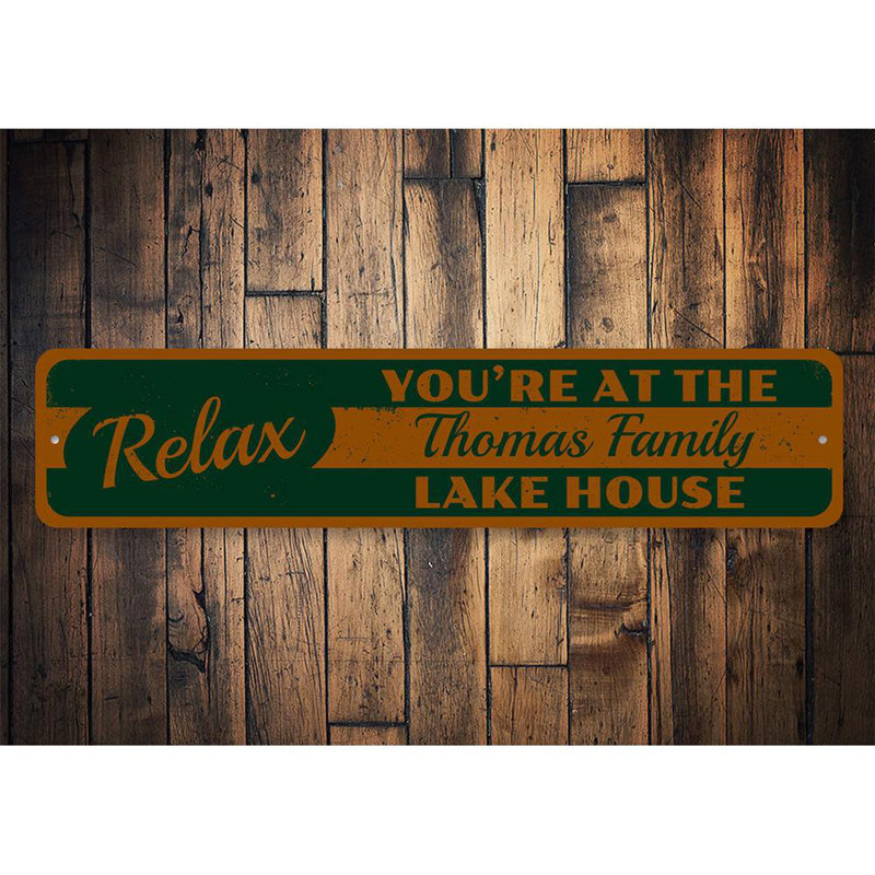 Plaque en métal Relax Lake, H 6 po x l 24 po x P 0,06 po