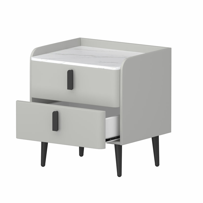 Table de chevet 19 tiroirs 19,9 po, Gris, Individuel