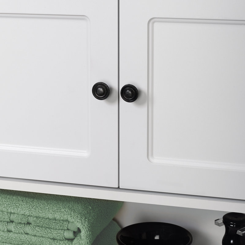 Armoire murale de salle de bain, avec 2 portes et 3 tablettes, blanc