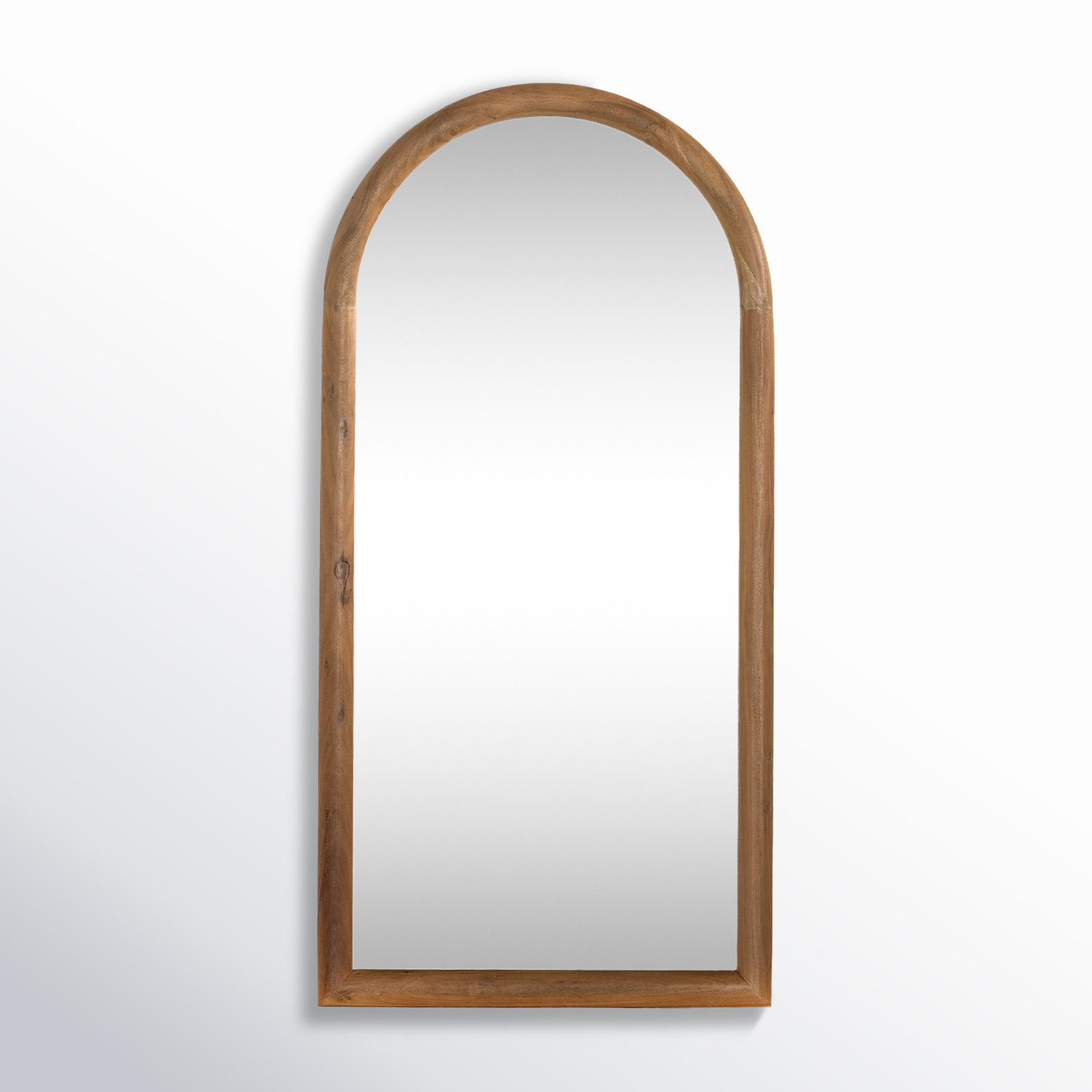 Aubria Wood Flat Floor Mirror, Smoked Acacia