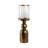 Modern Metal and Glass Pillar Candle Holder with Decorative Iron Base-1806618533