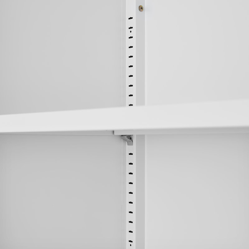 Storage Cabinet With Adjustable Shelves, Magnetic Door Stopper, Aluminum Alloy Handles, White