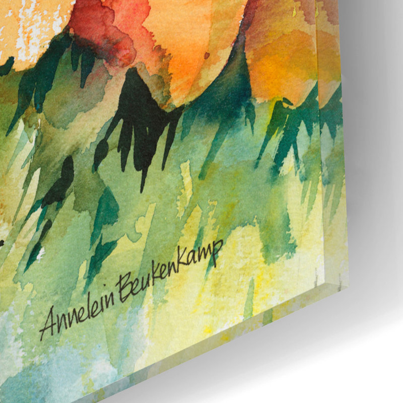 «Garden Glow-up» par Annelein Beukenkamp, art mural en verre acrylique, H 12 po x l 16 po x P 0,13 po