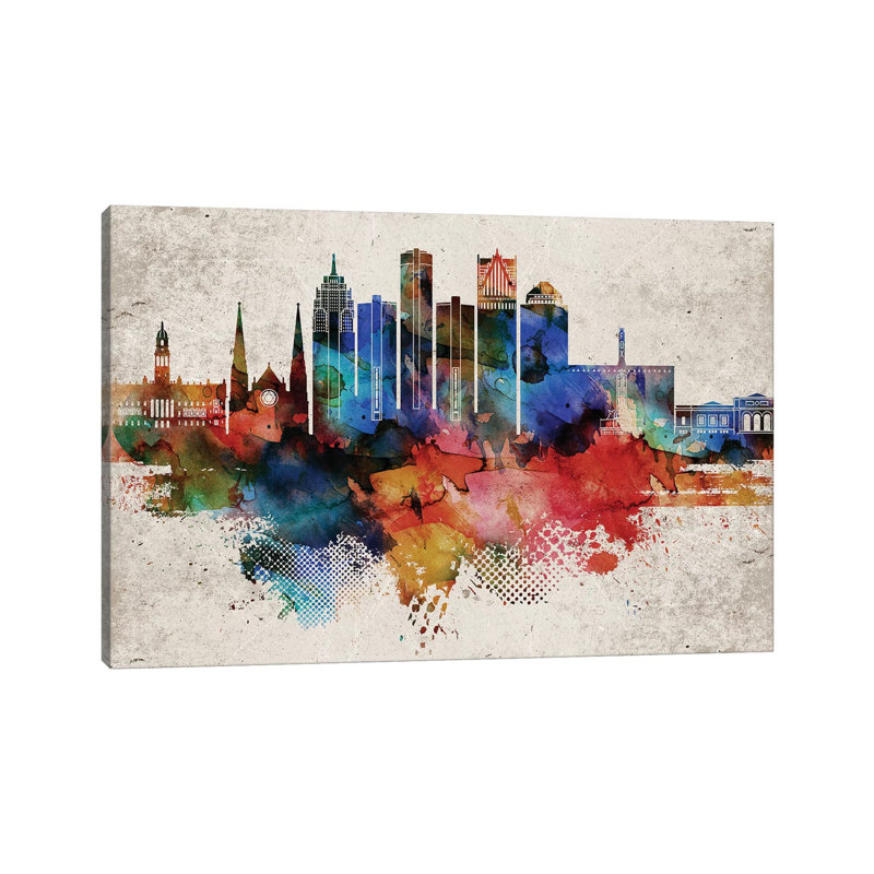 Detroit Abstract - Print on Canvas, Wrapped Canvas, 152.5 cm H x 101.5 cm W x 3.175 cm D
