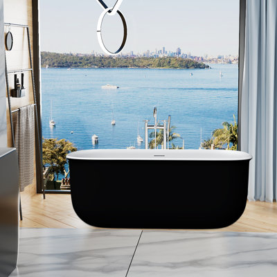 63"L x 30"W Freestanding Soaking Acrylic Bathtub