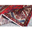 Tapis décoratif en laine rouge noué à la main de conception unique 3 pi 8 po x 5 pi 6 po Britza