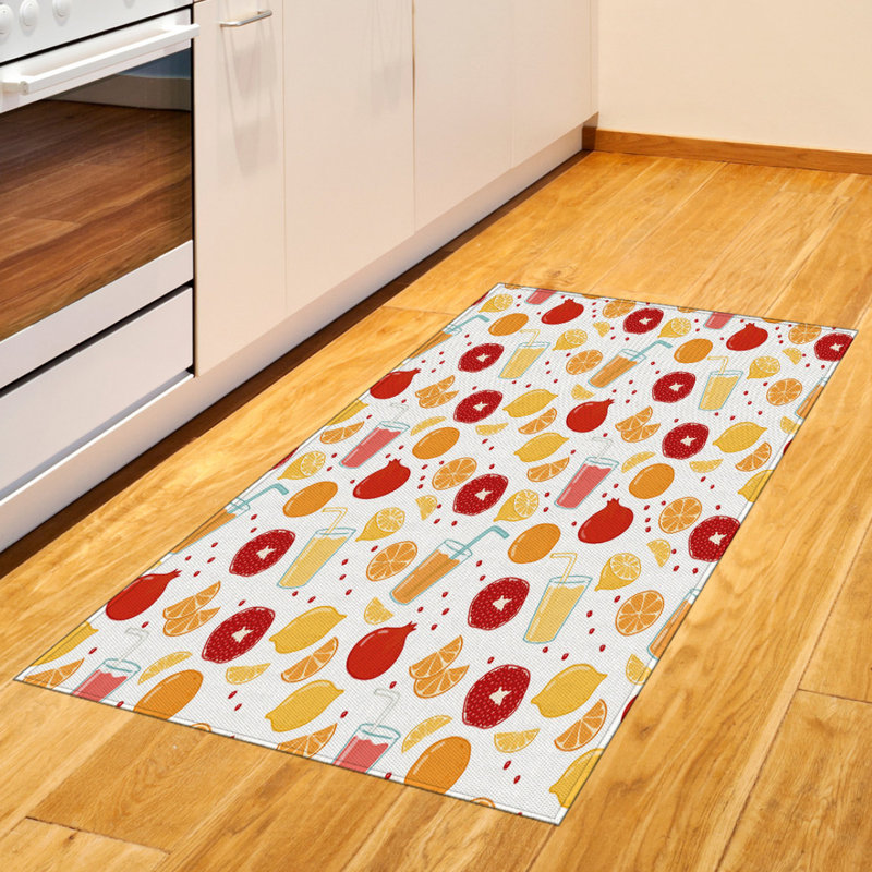Orange High Density Long Fiber Poly Threads Decorative Area Rug Carpet, Rectangle 2'7" x 5'