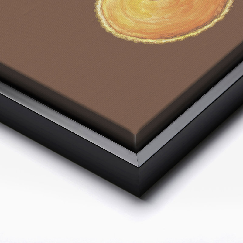 Tarte à la citrouille mangeant de la crème fouettée, 24"H x 32"W, Canvas, Black Framed