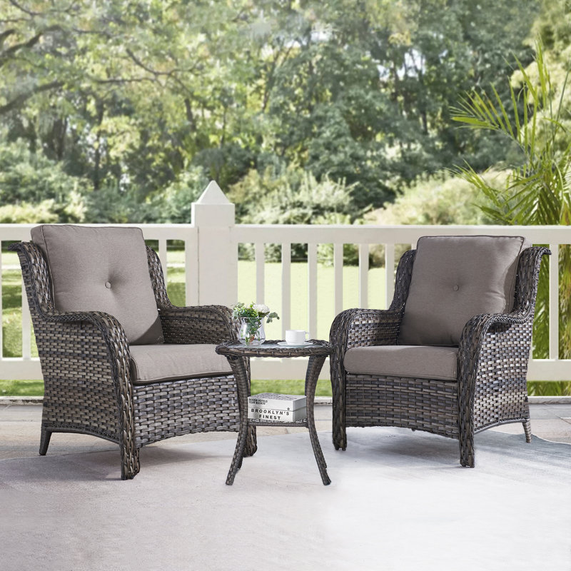 Ensemble de conversation à assise profonde et coussins 3 pièces Carolina, gris