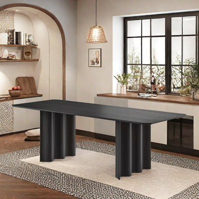 Solid wood dining table simple home living room