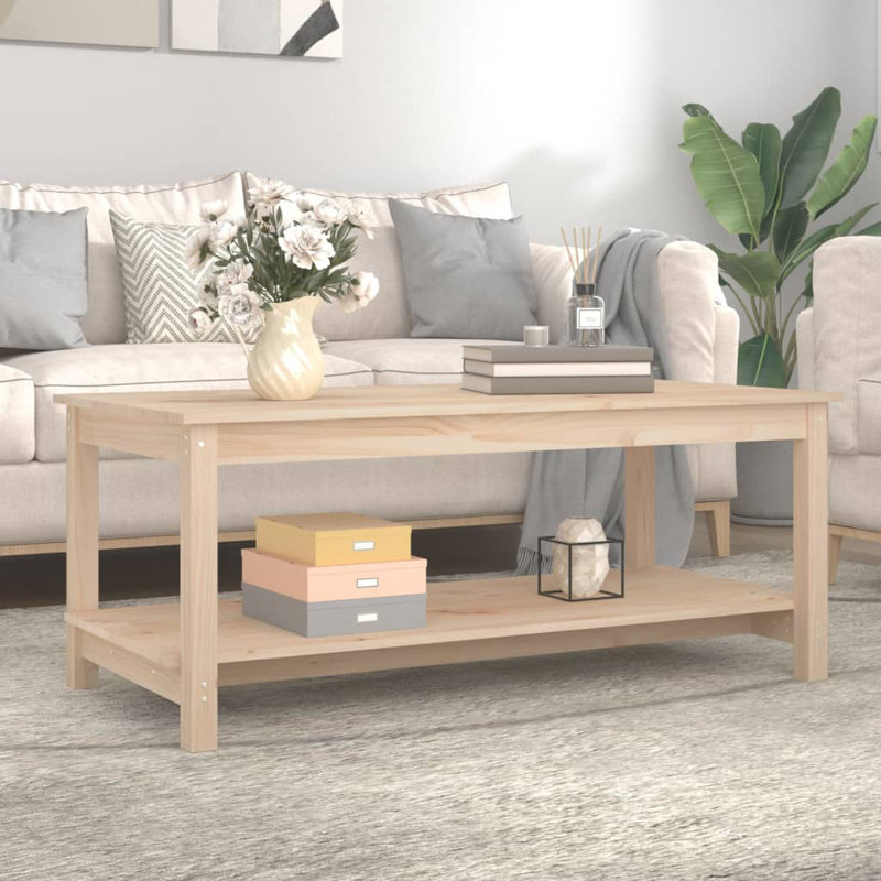 vidaXL Coffee Table Accent Side Table Living Room Furniture Solid Wood Pine, Brown