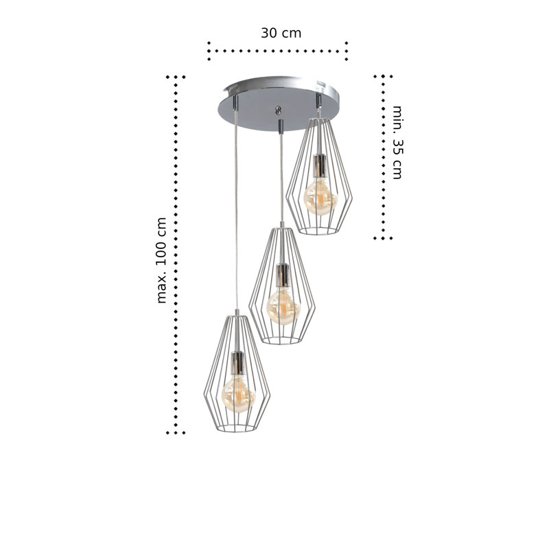 Estero 3 - Light Geometric Pendant, Silver