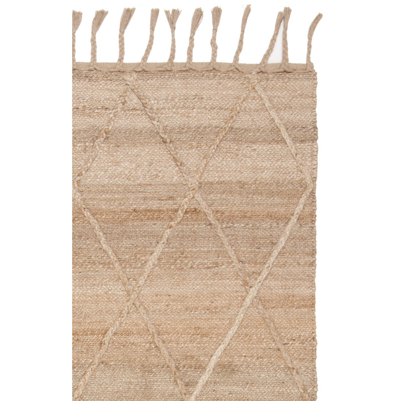 Tapis en jute tissé à la main en fibre naturelle Digio, Carré 8 pi
