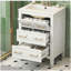 Ensemble de meuble-lavabo simple 24 po avec lavabo en céramique, ensemble de meuble-lavabo autoportant avec 3 tiroirs, cadre en bois massif, blanc