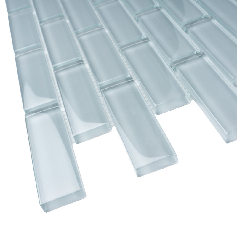 1" x 3" Glass Brick Joint Mosaic Wall & Floor Tile, Gray