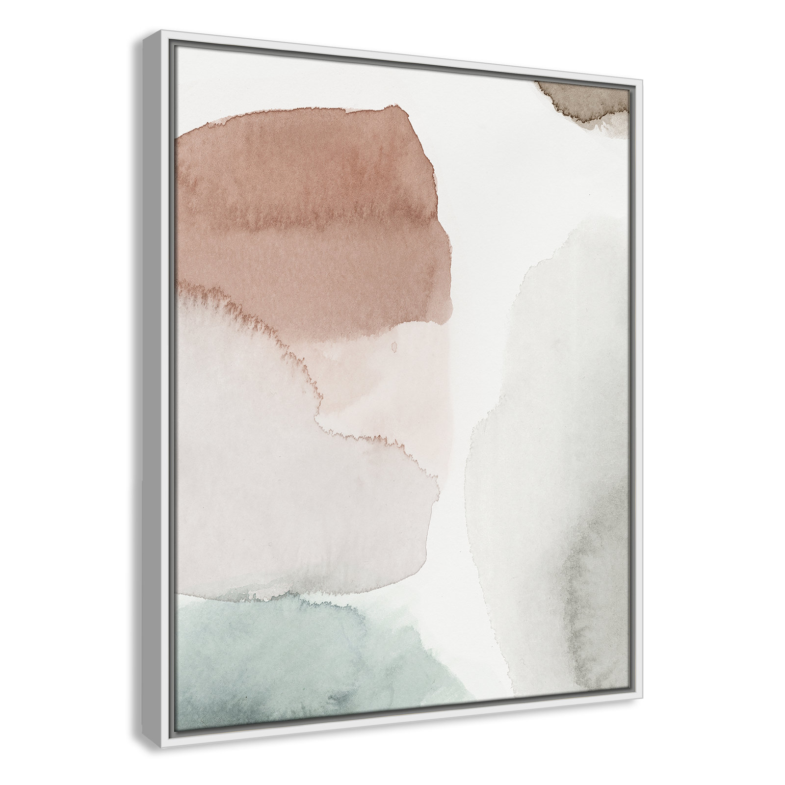 Weslyn "Hopeful II" Painting, White Framed, 29.5" H x 23.5" W x 2" D