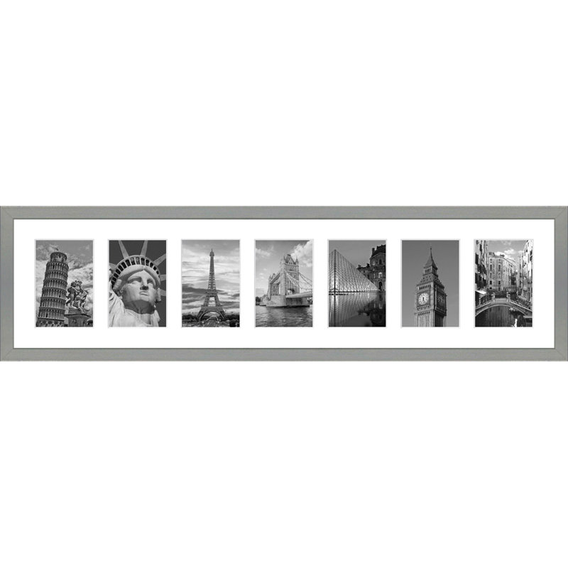 Ablie Wood Picture Frame with Mat, Light Grey