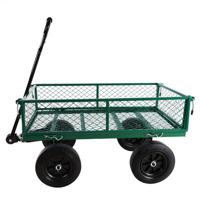 (Chariot de chariot à roues solide vert)