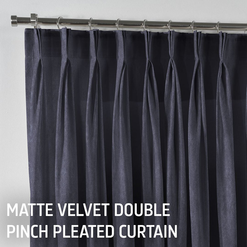 Room Darkening Single Curtain Panel, Slate, 65 W x 475 D cm
