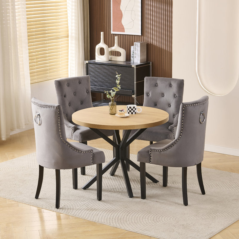Dining Set, Dark Grey Ring Back Chairs#4