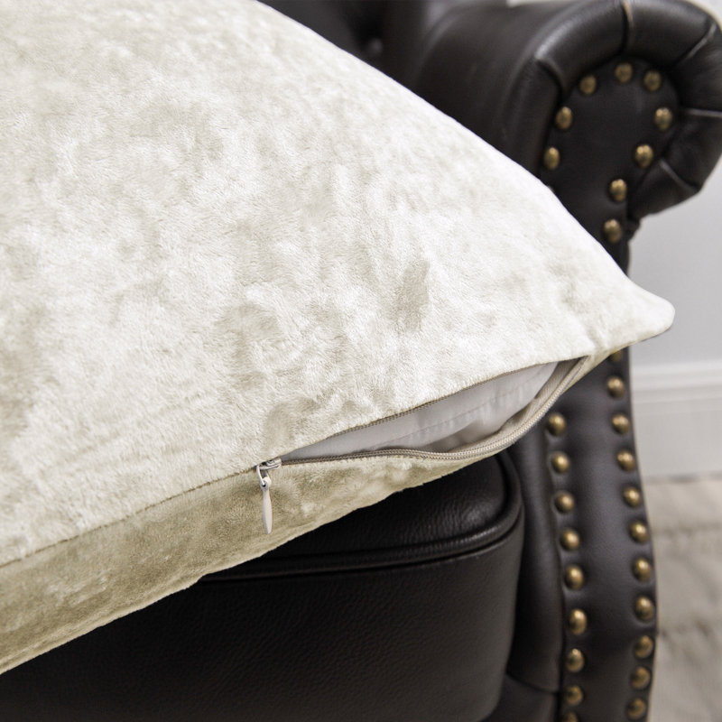 Crushed Velvet Throw Pillow Covers, Gardenia