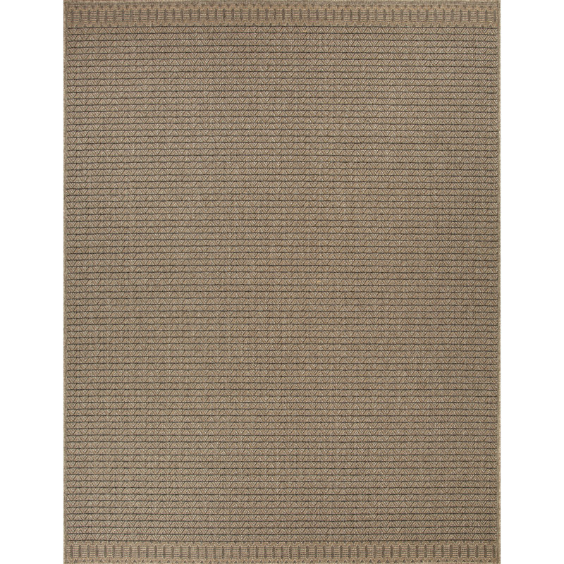 Tapis brun clair à motif géométrique Poole Collection, 8 pi x 10 pi