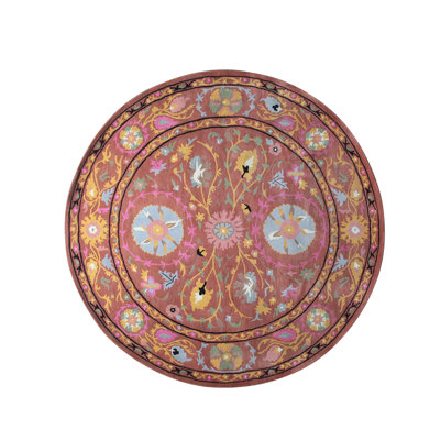 Suzani Rust Hand Tufted Wool Rug Traditional Floral Area Rug