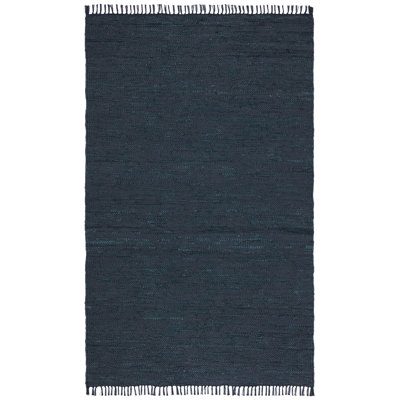 Elle Handmade Flatweave Black Area Rug