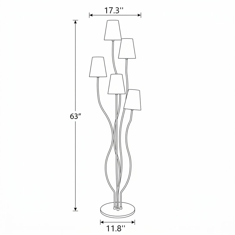 Multi-Tier Modern Fabric Floor Lamp