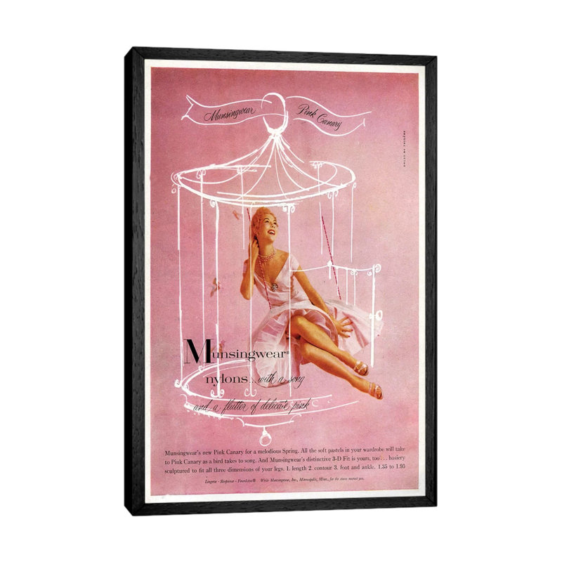 1950s Munsingwear Magazine Advert by The Advertising Archives - Gallery-Wrapped Canvas Giclée on Canvas, Black Framed