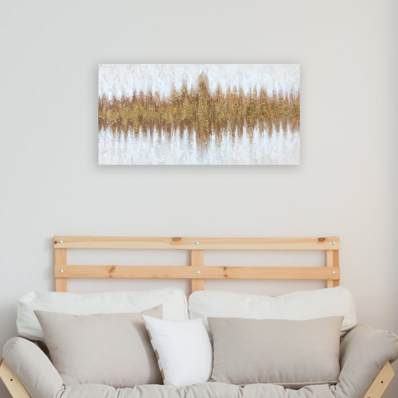 Art abstrait doré - peinture sur toile tendue