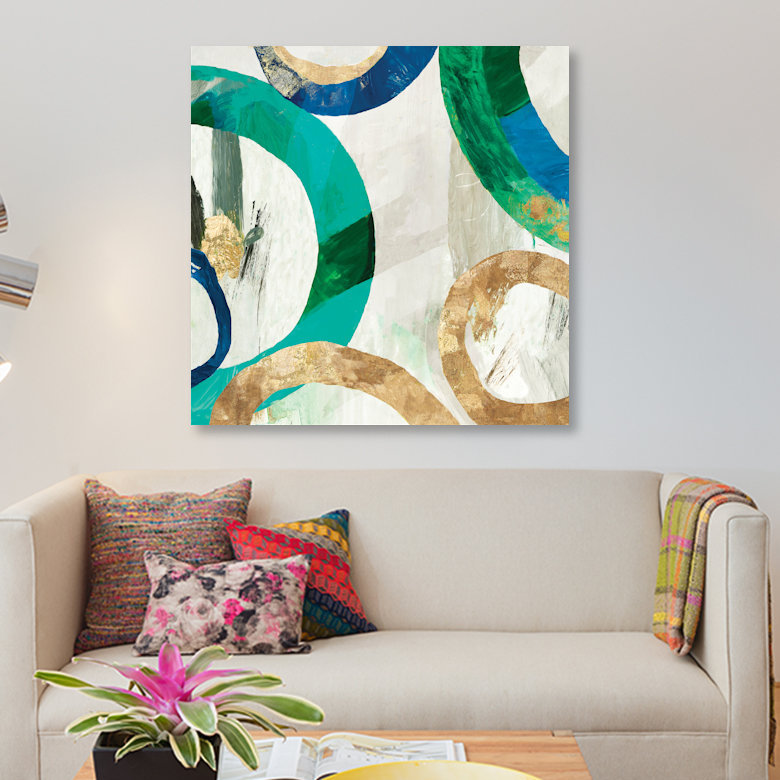 «Rings I», reproduction sur toile, H 12 po x l 12 po x P 1,5 po, Toile tendue, Pas de tapis