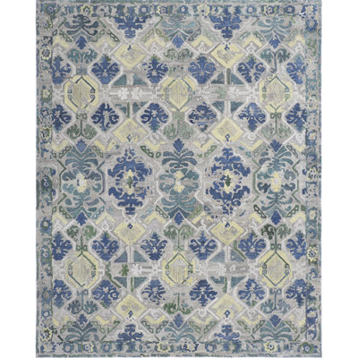 Sorrento Hand Tufted PET Indoor/Outdoor Rug in Natural/Blue/Yellow