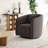 Boucle Polyester Upholstered Swivel Armchair-1201399735