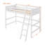 Lit mezzanine simple en bois massif avec garde-corps et échelle - Mobilier de chambre d'enfant moderne et peu encombrant