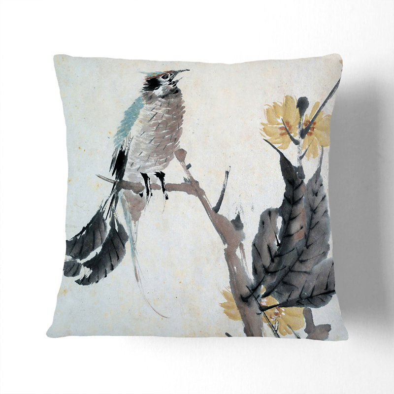 Floral Square Cushion, Black, 55 x 55 cm