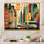 Toile avec cadre flottant or