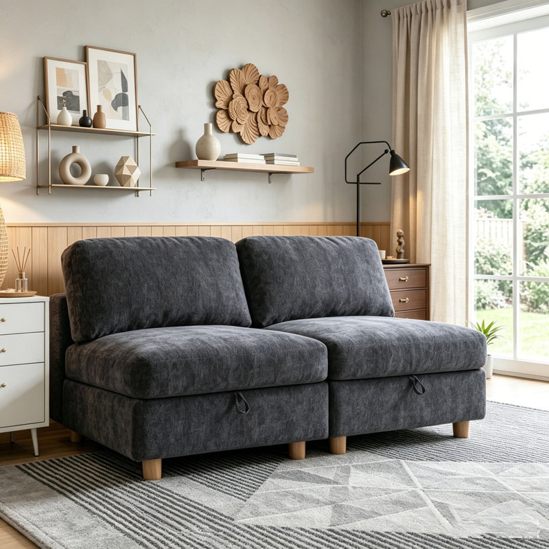 Canapé modulaire modulaire, Grey+2  Seat