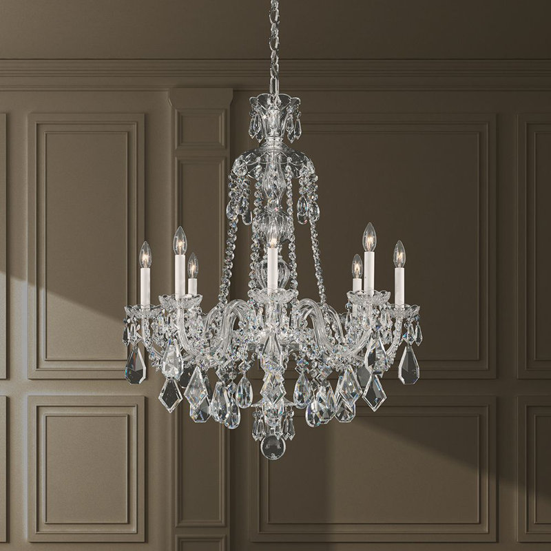 Hamilton 8 - Light Glass Chandelier, Silver, Clear
