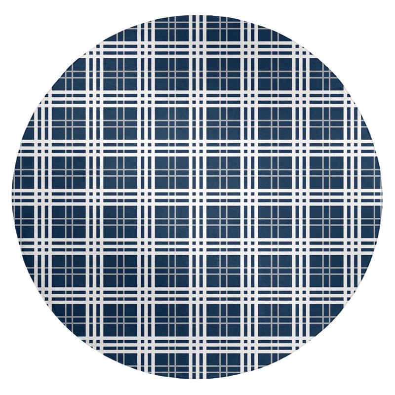 Plaid Indoor Rug, Round 5'
