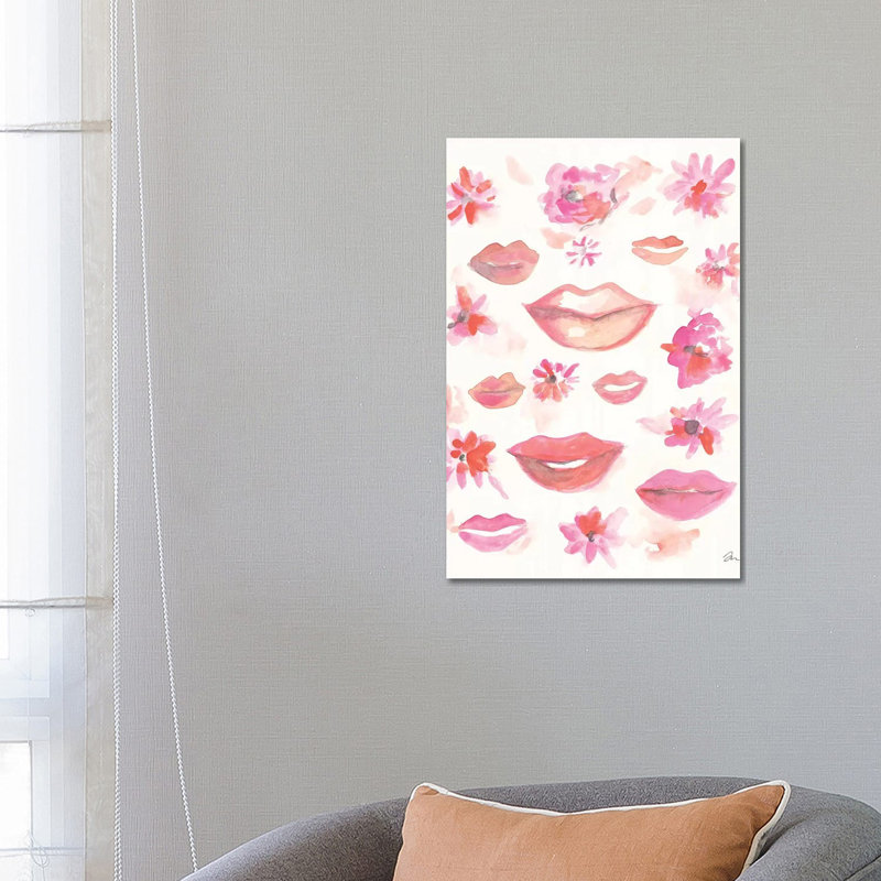 Lips by Jessica Mingo - Print on Canvas, Wrapped Canvas, 66.04cm H x 45.72cm W x 3.81cm D