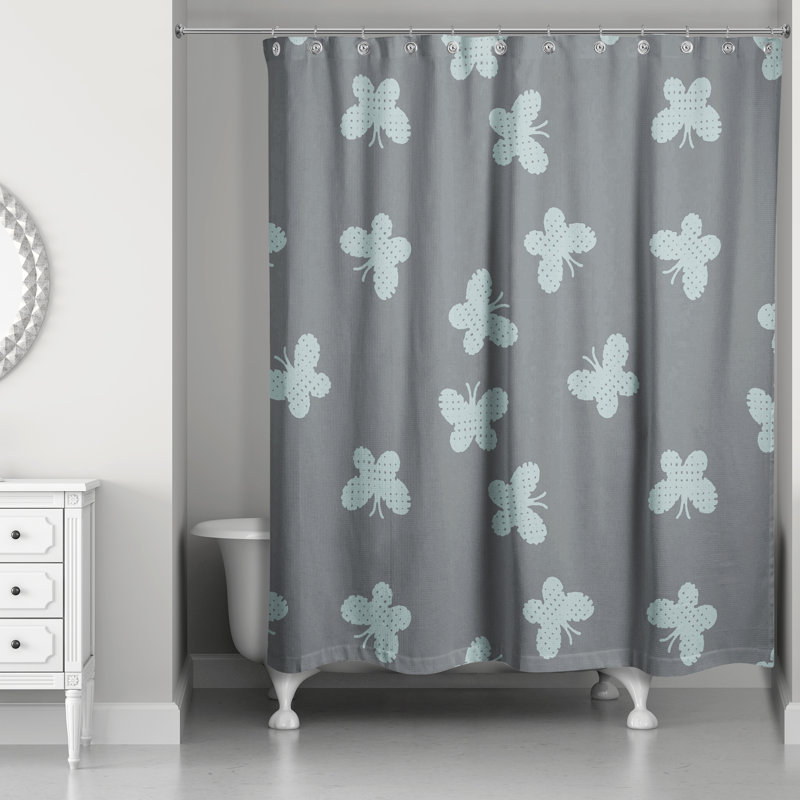 Rosamund Shower Curtain, Gray/Blue
