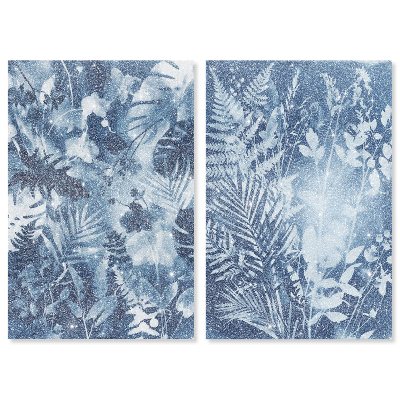 Blue Folliage Set Set by Oliver Gal, 10"H x 15"W, Gallery Wrapped