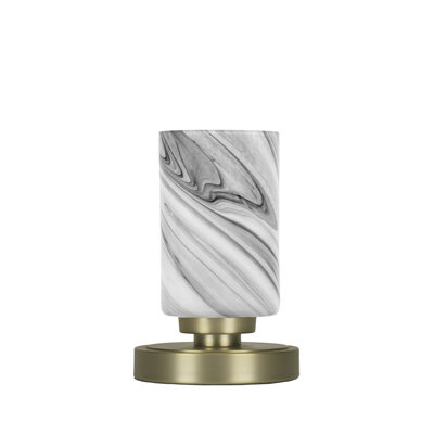 Luna Accent Lamp Shown In New Age Brass Finish With 4" Onyx Swirl Glass