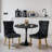 Dining Table Set,  24" Round Dining Table And 2 Velvet Dining Chairs With Gold-plated Legs-737608191-737608189