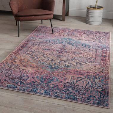 Engelhardt Floral Machine Made Power Loom Chenille Area Rug in Ivory/Pink Mistana Rug Size: Rectangle 9'2 x 12'2
